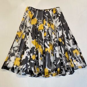 Peter Nygard Silk Floral Midi Skirt, Size 12, Boho Fairycore